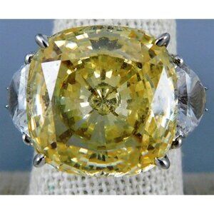 7/795 Sterling Silver Multi Faceted Citrine Ring Size 7.5